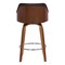 Armen Living Alec 30" Bar Height Swivel Brown Faux Leather and Walnut Wood Bar Stool LCAEBAWABR30 - alternate 3